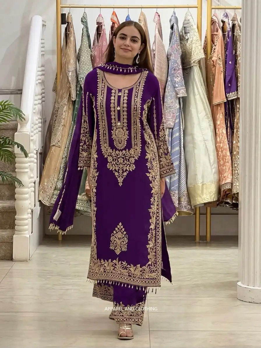 SR 1716 Purple Colour Faux Georgette Salwar Suit with Lace Work. Introductory Price ₹2449. Delivery 4-6 Working Days. Shop now. | Jump Suits, Salwar suit, Casual Suits, Creative suits, Designer Suits, Palazzo Suits, Party Wear Suits, Patiala Suits, Straight Suits