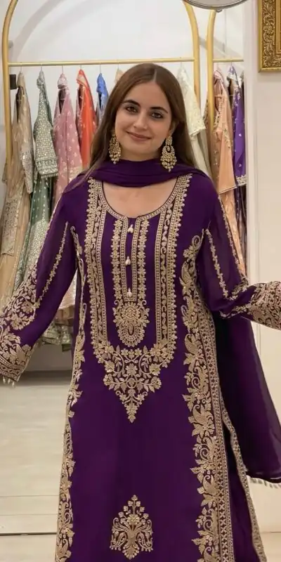 SR 1716 Purple Colour Faux Georgette Salwar Suit with Lace Work. Introductory Price ₹2449. Delivery 4-6 Working Days. Shop now. | Jump Suits, Salwar suit, Casual Suits, Creative suits, Designer Suits, Palazzo Suits, Party Wear Suits, Patiala Suits, Straight Suits