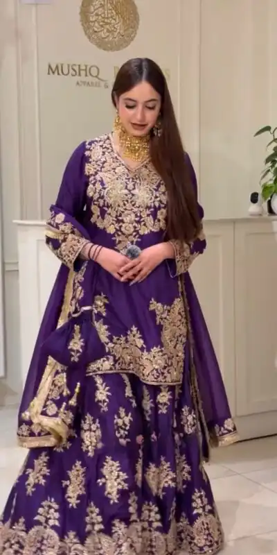 MT 1079 Purple Natural Silk Salwar Suit with Sequins Work & Embroidery Work. Special Price ₹2449. Delivery 4-6 Working Days. Shop now. | Jump Suits, Salwar suit, Casual Suits, Creative suits, Designer Suits, Palazzo Suits, Party Wear Suits, Patiala Suits, Straight Suits