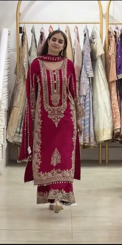 SR 1716 Red Colour Faux Georgette Salwar Suit with Lace Work. Introductory Price ₹2449. Delivery 4-6 Working Days. Shop now. | Jump Suits, Salwar suit, Casual Suits, Creative suits, Designer Suits, Palazzo Suits, Party Wear Suits, Patiala Suits, Straight Suits