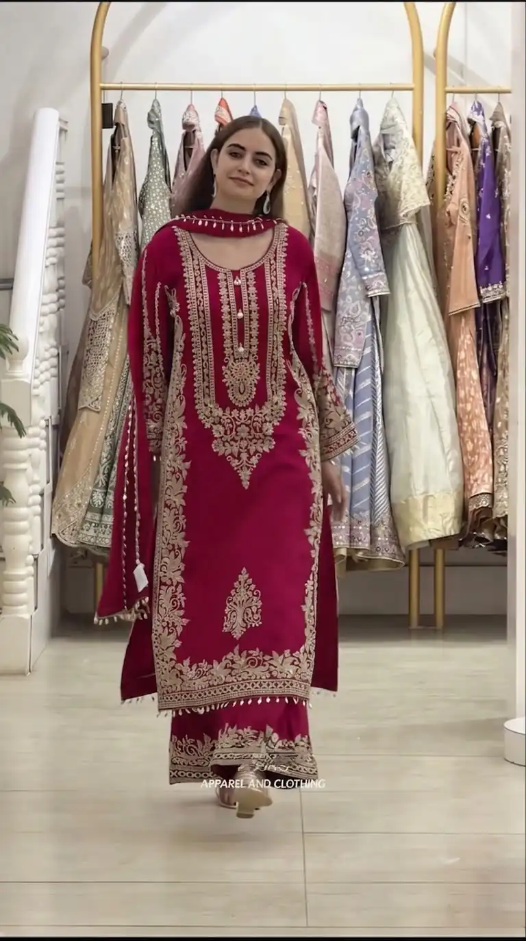 SR 1716 Red Colour Faux Georgette Salwar Suit with Lace Work. Introductory Price ₹2449. Delivery 4-6 Working Days. Shop now. | Jump Suits, Salwar suit, Casual Suits, Creative suits, Designer Suits, Palazzo Suits, Party Wear Suits, Patiala Suits, Straight Suits