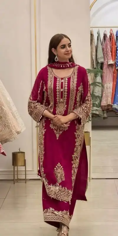SR 1716 Red Colour Faux Georgette Salwar Suit with Lace Work. Introductory Price ₹2449. Delivery 4-6 Working Days. Shop now. | Jump Suits, Salwar suit, Casual Suits, Creative suits, Designer Suits, Palazzo Suits, Party Wear Suits, Patiala Suits, Straight Suits