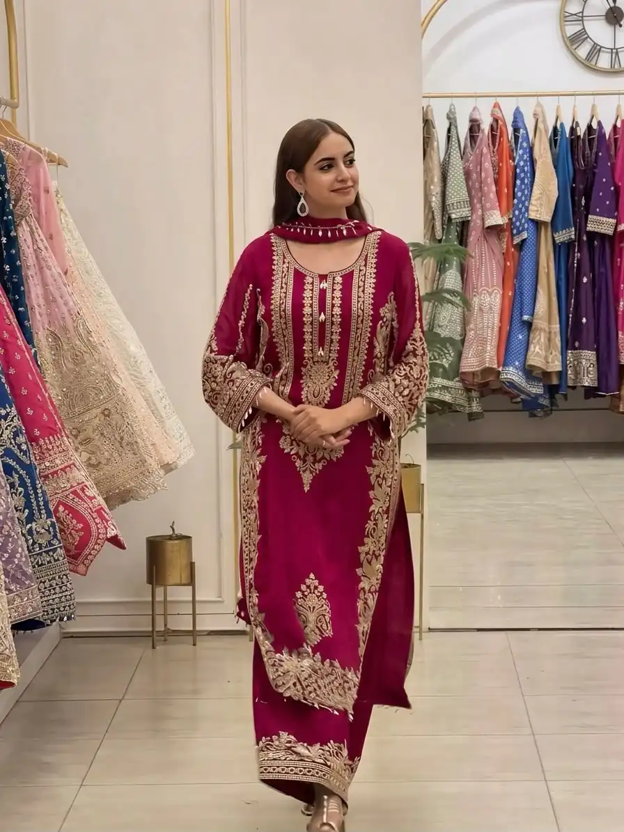 SR 1716 Red Colour Faux Georgette Salwar Suit with Lace Work. Introductory Price ₹2449. Delivery 4-6 Working Days. Shop now. | Jump Suits, Salwar suit, Casual Suits, Creative suits, Designer Suits, Palazzo Suits, Party Wear Suits, Patiala Suits, Straight Suits
