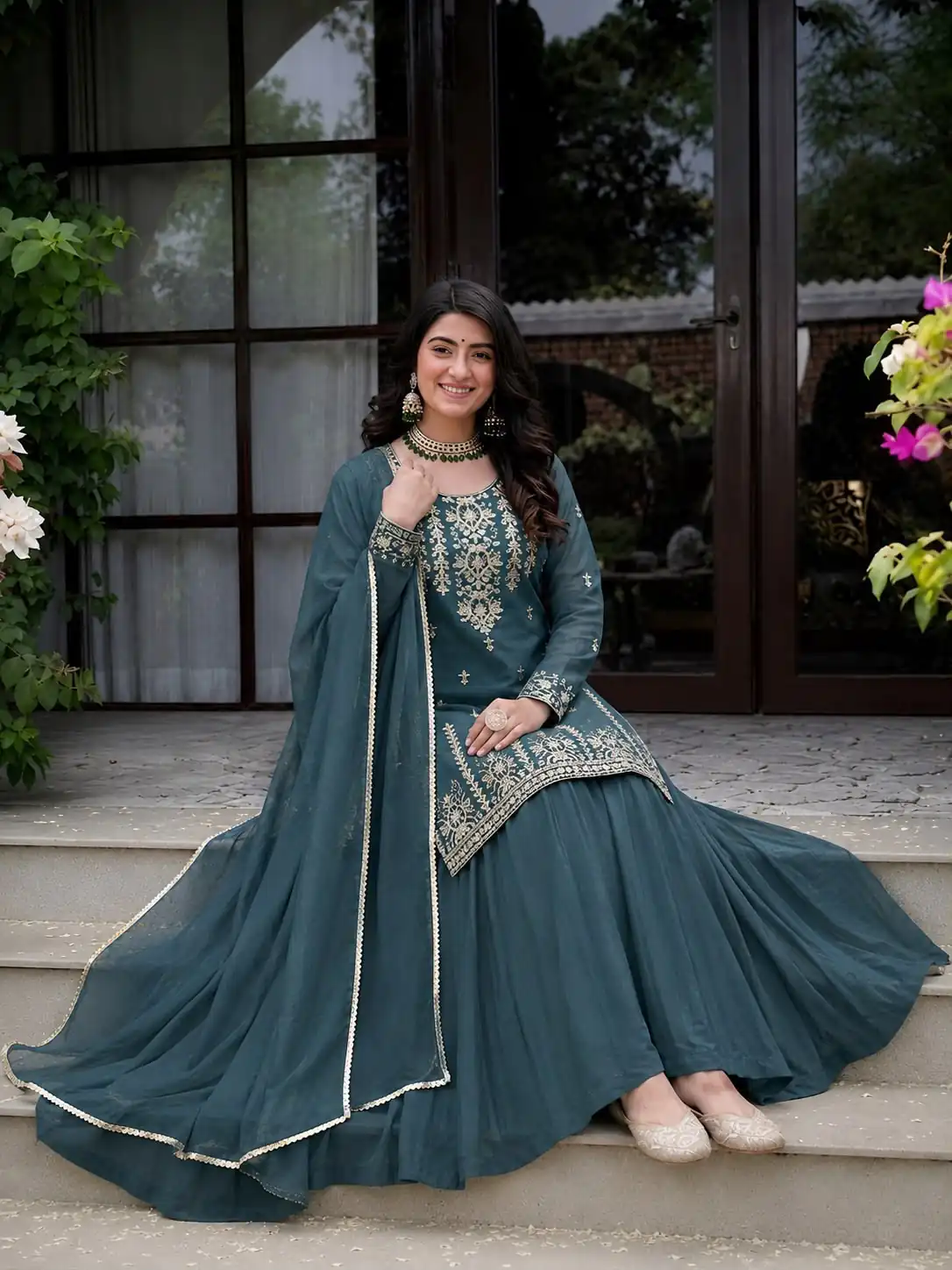 MD 3101 Teal Roman Cotton Lehenga Choli. Perfect for Wedding, Party, Makar Sankranti, Pooja, Anniversary – Grab it for ₹2099. Delivery 4-6 Working Day | Lehenga, Bollywood Lehenga, Creative Lehenga, Designer Lehenga, Embroidered Lehenga, Party Wear Lehenga