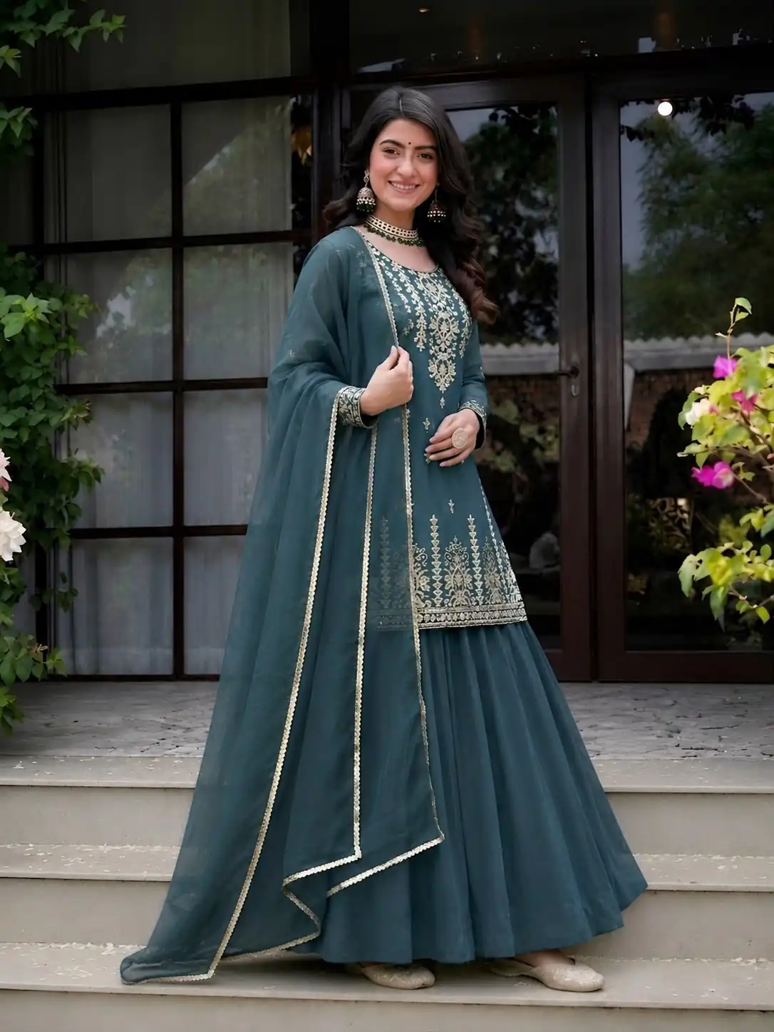 MD 3101 Teal Roman Cotton Lehenga Choli. Perfect for Wedding, Party, Makar Sankranti, Pooja, Anniversary – Grab it for ₹2099. Delivery 4-6 Working Day | Lehenga, Bollywood Lehenga, Creative Lehenga, Designer Lehenga, Embroidered Lehenga, Party Wear Lehenga