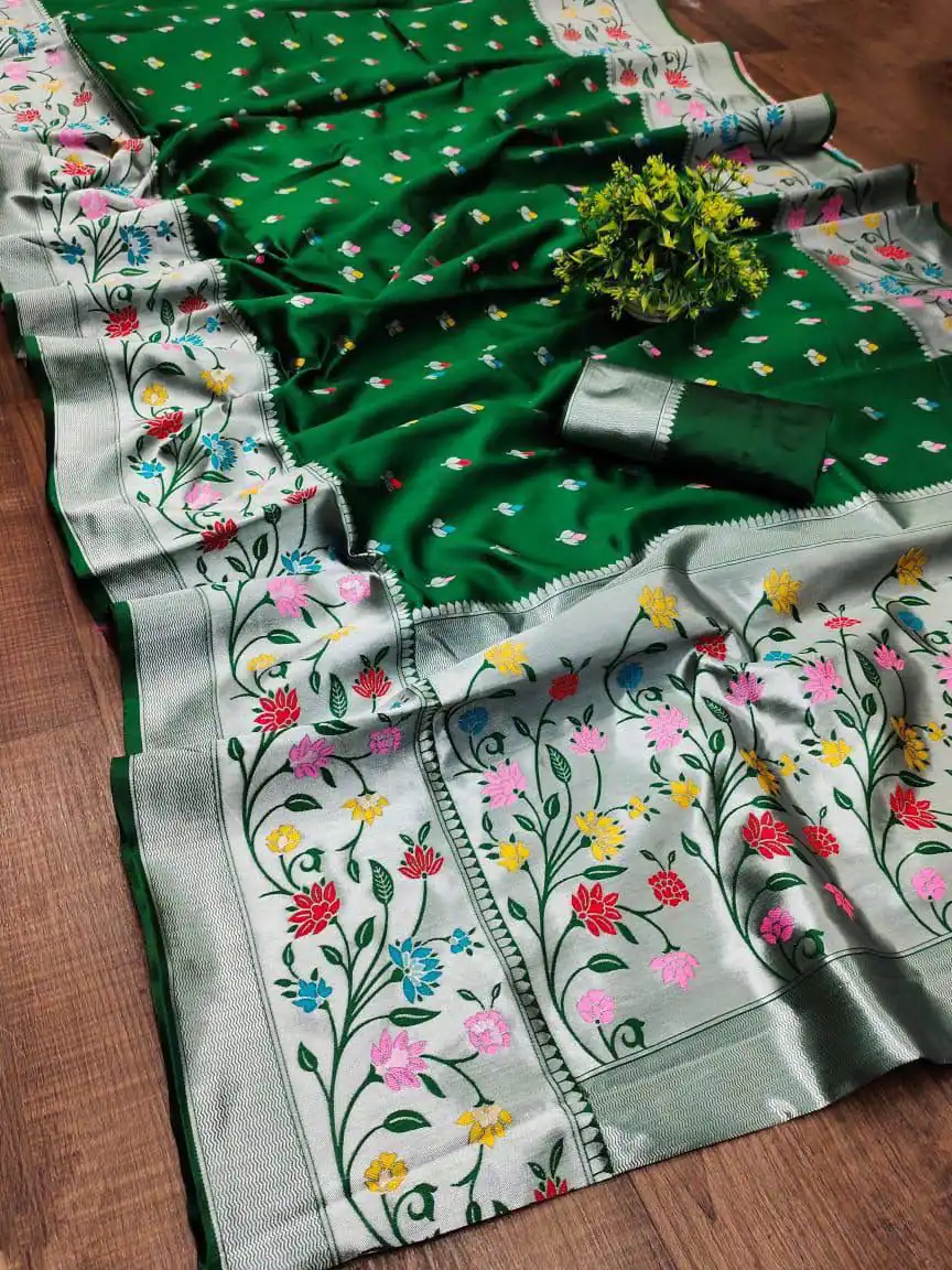 KPR 295 Green Soft Lichi Silk Cloth Saree Perfect for Wedding, Party, Family Gatherings, Sangeet, Ethnic Day – . Festive Deal ₹1449. Delivery 4-6 Workin | Designer Sarees, Modern Digital sarees, Sarees, Bollywood Sarees, Creative Sarees, Embroidered Sarees, Ethnic Saree, Party Wear Sarees