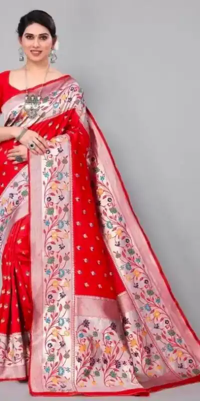 KPR 295 Red Soft Lichi Silk Cloth Saree Perfect for Wedding, Party, Family Gatherings, Sangeet, Ethnic Day – . Festive Deal ₹1449. Delivery 4-6 Workin | Designer Sarees, Modern Digital sarees, Sarees, Bollywood Sarees, Creative Sarees, Embroidered Sarees, Ethnic Saree, Party Wear Sarees