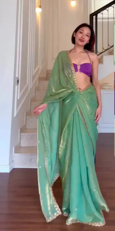 KD 633 Sea Green | Sea Green Fendy Silk Saree with Sequins Work. Festive Deal ₹1849. Delivery 4-6 Working Days. Shop now. | Designer Sarees, Modern Digital sarees, Sarees, Bollywood Sarees, Creative Sarees, Embroidered Sarees, Ethnic Saree, Party Wear Sarees