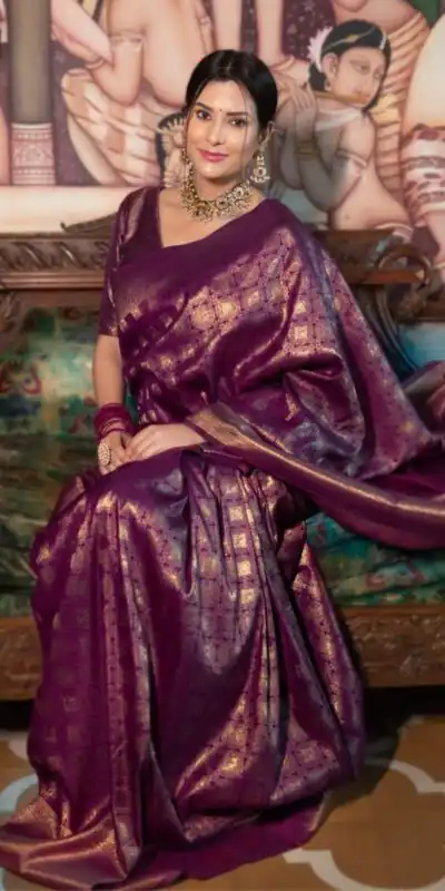 KPR 237 Wine Soft Lichi Silk Cloth Saree Perfect for Wedding, Party, Family Gatherings, Sangeet, Ethnic Day – . Festive Deal ₹1299. Delivery 4-6 Workin | Designer Sarees, Modern Digital sarees, Sarees, Bollywood Sarees, Creative Sarees, Embroidered Sarees, Ethnic Saree, Party Wear Sarees