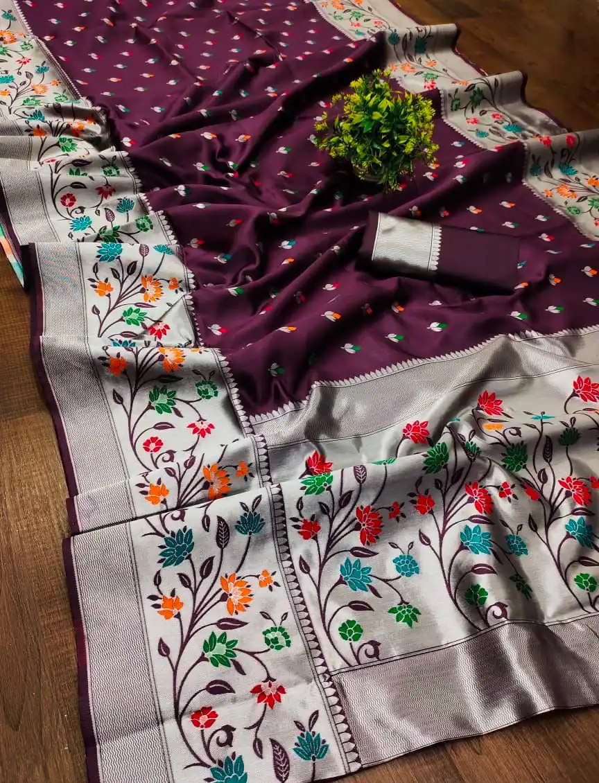 KPR 295 Wine Soft Lichi Silk Cloth Saree Perfect for Wedding, Party, Family Gatherings, Sangeet, Ethnic Day – . Festive Deal ₹1449. Delivery 4-6 Workin | Designer Sarees, Modern Digital sarees, Sarees, Bollywood Sarees, Creative Sarees, Embroidered Sarees, Ethnic Saree, Party Wear Sarees