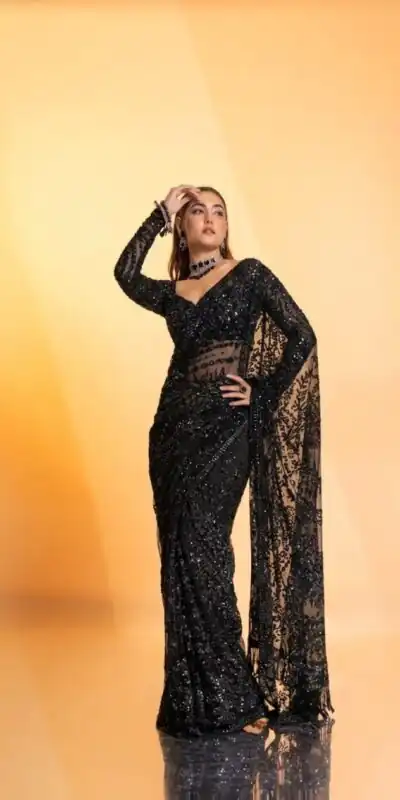 DF 3462 Black Color Butterfly Net Heavy 5mm Sequins Embroidery work Saree Casual, Wedding, Festive, Events . Expected Delivery 4-6 Working Days @1999/- only | Designer Sarees, Modern Digital sarees, Sarees, Bollywood Sarees, Creative Sarees, Embroidered Sarees, Ethnic Saree, Party Wear Sarees