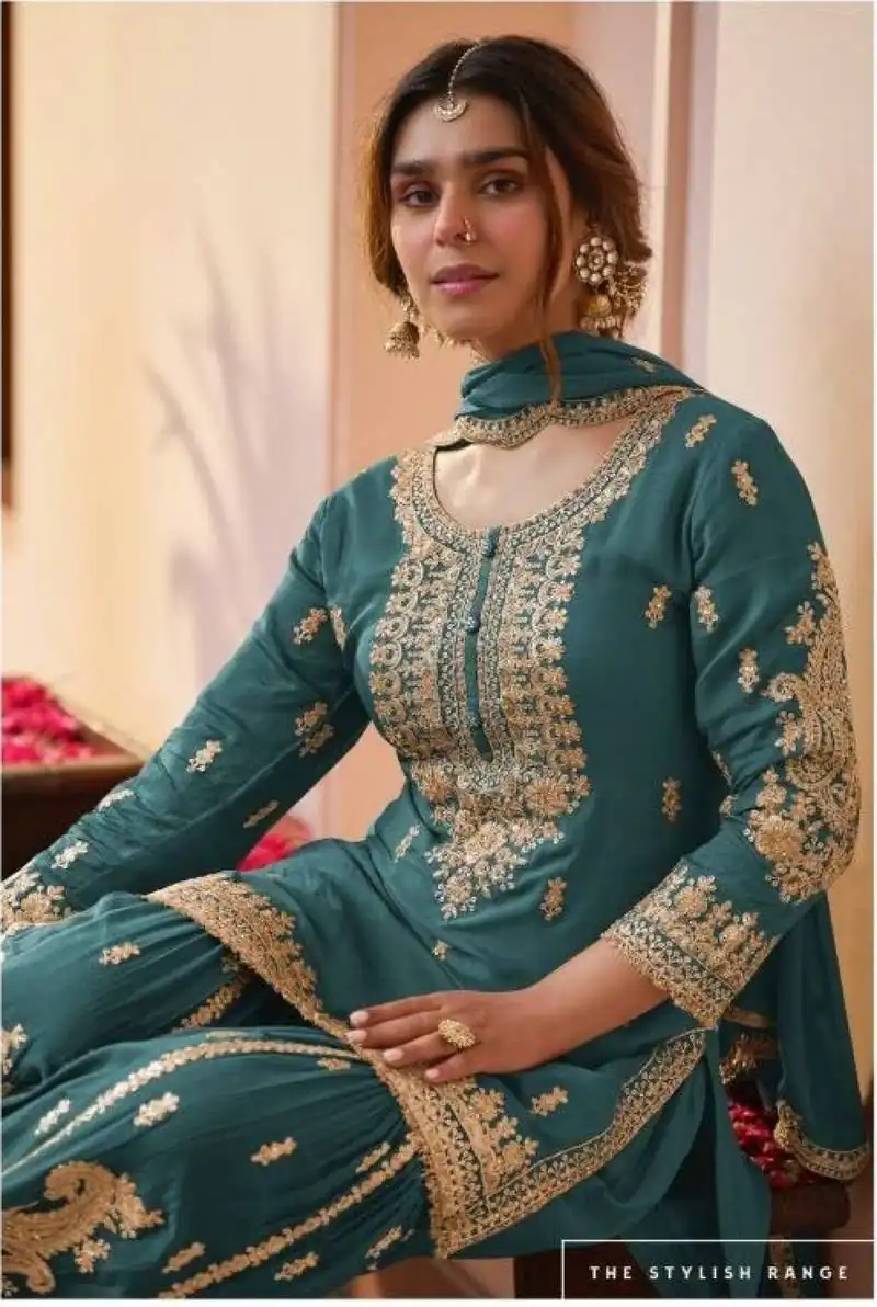 ZC 3 Idiots Teal Faux Georgette Salwar Suit with Lace Work & Embroidery Work. Introductory Price ₹2399. Delivery 4-6 Working Days. Shop now. | Jump Suits, Salwar suit, Casual Suits, Creative suits, Designer Suits, Palazzo Suits, Party Wear Suits, Patiala Suits, Straight Suits