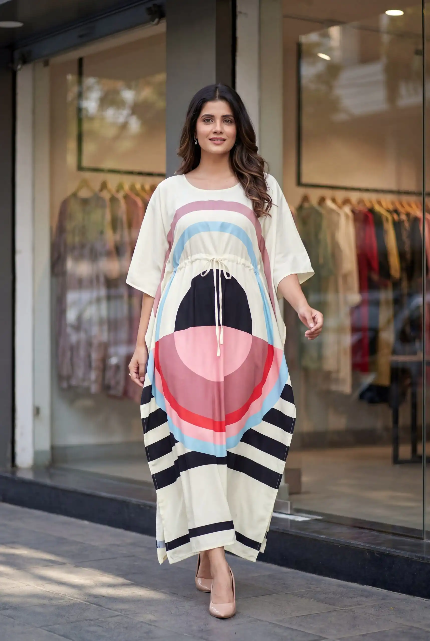 INLI Kaftan vol 7.0 Trendy White French Crape Prints Kaftan Kurti . Get it for ₹1399. Delivery 4-6 Working Days. Shop now. | Kurti, Bollywood Kurti, Creative Kurtis, Designer Kurti, Party Wear Kurti, Selfie Kurti