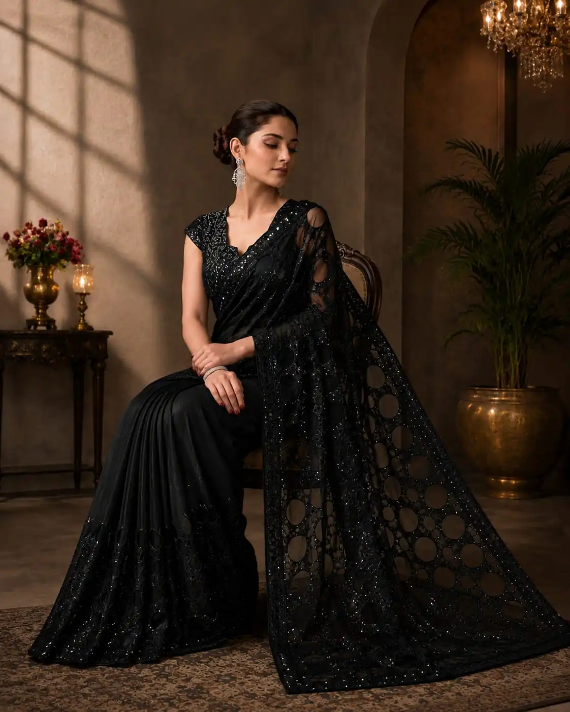 DF 3489 Black Butterfly Net Saree Sequence with Work & Zari Work. Introductory Price ₹1899. Delivery 4-6 Working Days. Shop now. | Designer Sarees, Modern Digital sarees, Sarees, Bollywood Sarees, Creative Sarees, Embroidered Sarees, Ethnic Saree, Party Wear Sarees
