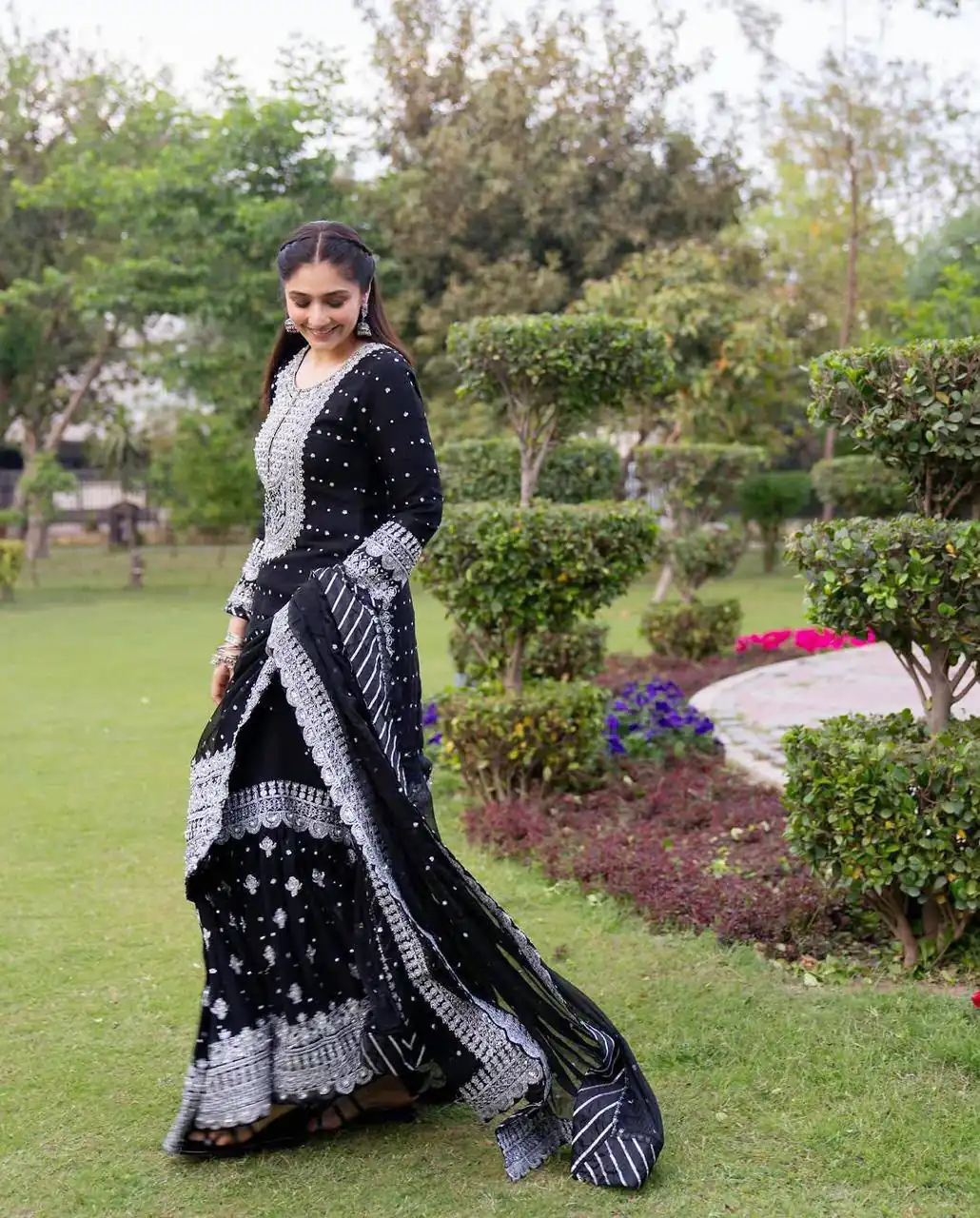 ZB 5064 Black Faux Georgette Salwar Suit with Embroidery Work. Available at ₹2049 only. Delivery 4-6 Working Days. Shop now. | Jump Suits, Salwar suit, Casual Suits, Creative suits, Designer Suits, Palazzo Suits, Party Wear Suits, Patiala Suits, Straight Suits