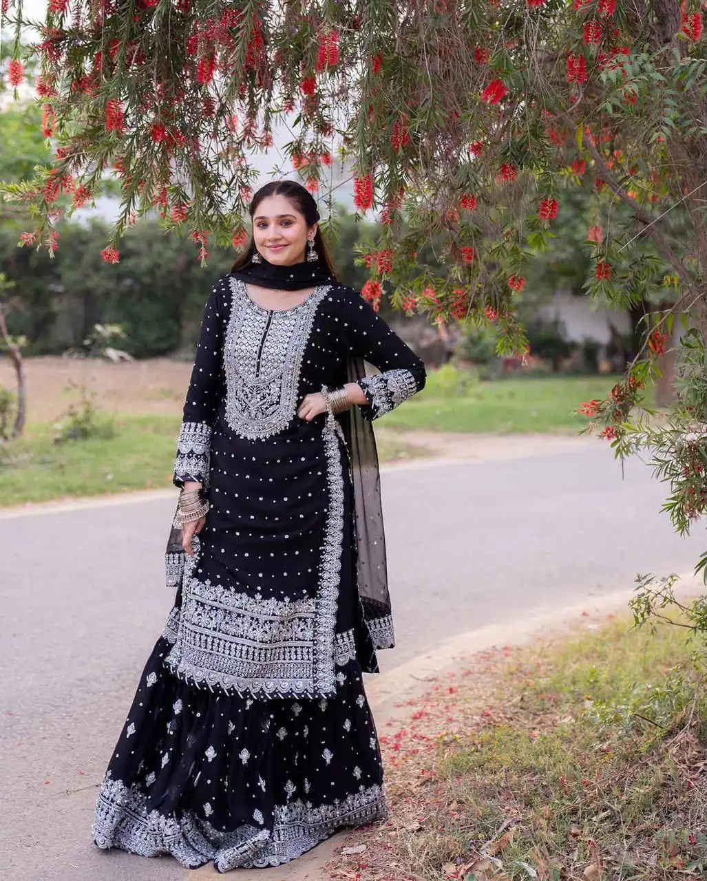 ZB 5064 Black Faux Georgette Salwar Suit with Embroidery Work. Available at ₹2049 only. Delivery 4-6 Working Days. Shop now. | Jump Suits, Salwar suit, Casual Suits, Creative suits, Designer Suits, Palazzo Suits, Party Wear Suits, Patiala Suits, Straight Suits