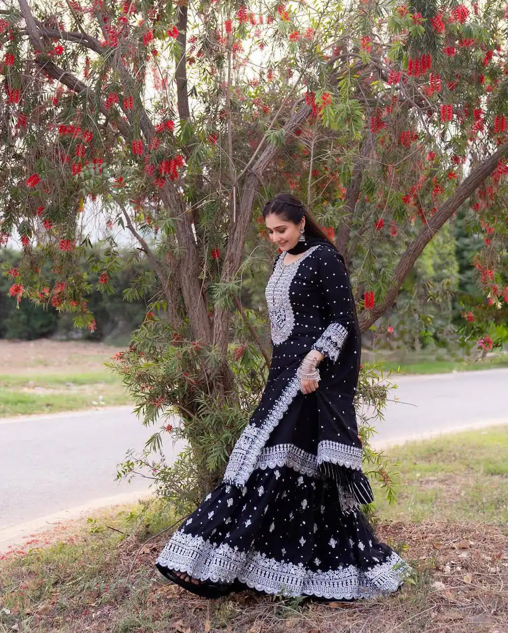ZB 5064 Black Faux Georgette Salwar Suit with Embroidery Work. Available at ₹2049 only. Delivery 4-6 Working Days. Shop now. | Jump Suits, Salwar suit, Casual Suits, Creative suits, Designer Suits, Palazzo Suits, Party Wear Suits, Patiala Suits, Straight Suits
