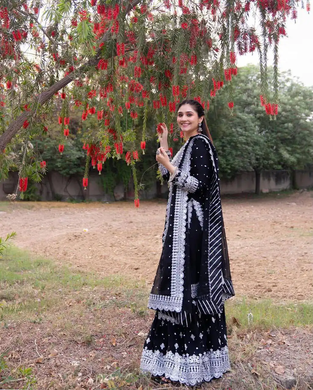 ZB 5064 Black Faux Georgette Salwar Suit with Embroidery Work. Available at ₹2049 only. Delivery 4-6 Working Days. Shop now. | Jump Suits, Salwar suit, Casual Suits, Creative suits, Designer Suits, Palazzo Suits, Party Wear Suits, Patiala Suits, Straight Suits