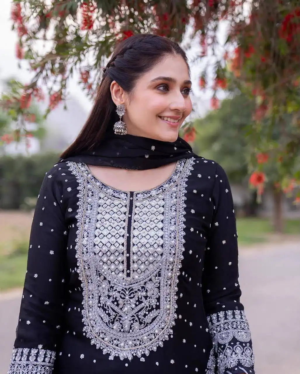 ZB 5064 Black Faux Georgette Salwar Suit with Embroidery Work. Available at ₹2049 only. Delivery 4-6 Working Days. Shop now. | Jump Suits, Salwar suit, Casual Suits, Creative suits, Designer Suits, Palazzo Suits, Party Wear Suits, Patiala Suits, Straight Suits