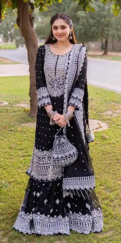 ZB 5064 Black Faux Georgette Salwar Suit with Embroidery Work. Available at ₹2049 only. Delivery 4-6 Working Days. Shop now. | Jump Suits, Salwar suit, Casual Suits, Creative suits, Designer Suits, Palazzo Suits, Party Wear Suits, Patiala Suits, Straight Suits
