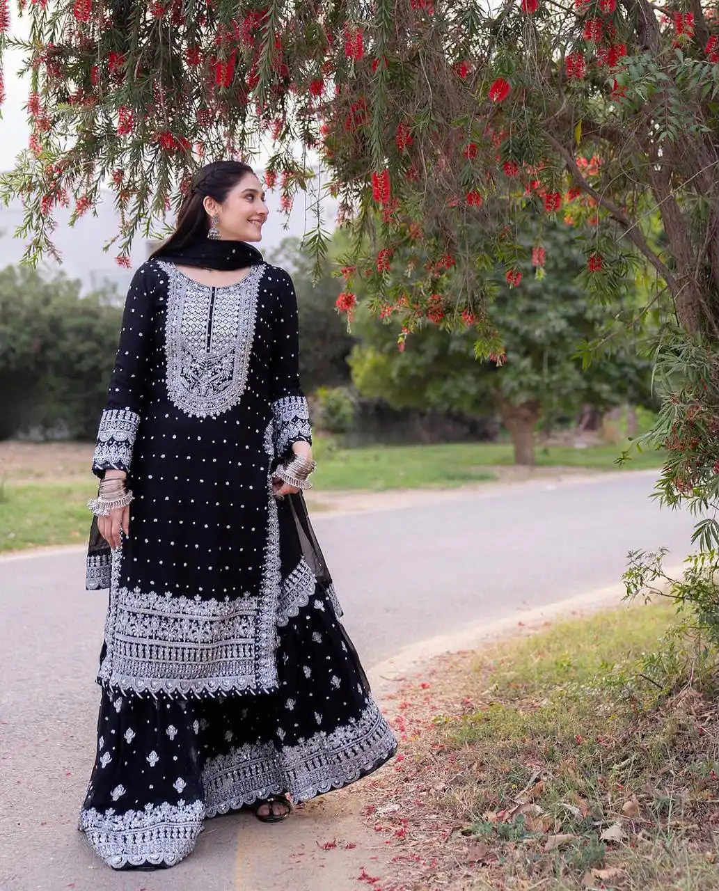 ZB 5064 Black Faux Georgette Salwar Suit with Embroidery Work. Available at ₹2049 only. Delivery 4-6 Working Days. Shop now. | Jump Suits, Salwar suit, Casual Suits, Creative suits, Designer Suits, Palazzo Suits, Party Wear Suits, Patiala Suits, Straight Suits