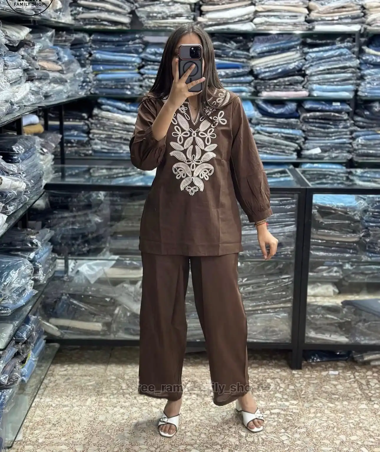 MF 1128 Brown | Color Tesla Cotton Kurti with Embroidery Work. Festive Deal ₹1449. Delivery 4-6 Working Days. Online Shop now. | Kurti, Bollywood Kurti, Creative Kurtis, Designer Kurti, Party Wear Kurti, Selfie Kurti