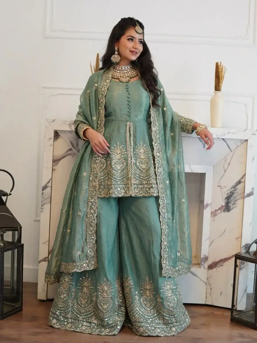 Aglow Rama Fendy Silk ⁠Embroidery Work Salwar Suit - Image 4