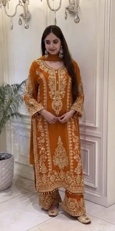 Classic Mastered Faux Georgette Embroider Work Salwar Suit