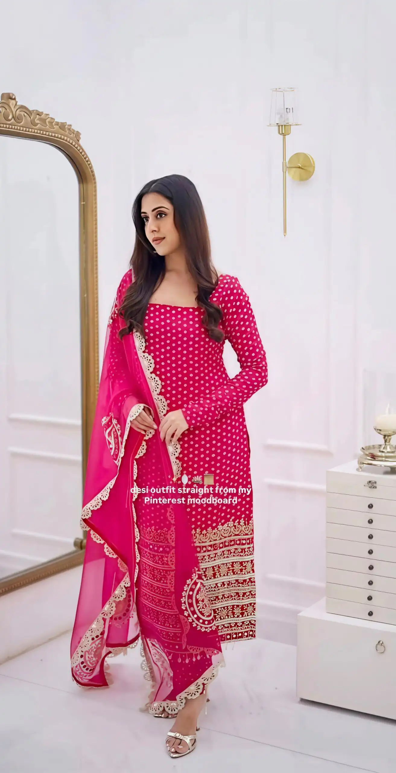 Fancy Pink Faux Georgette Sequences Work Salwar Suit
