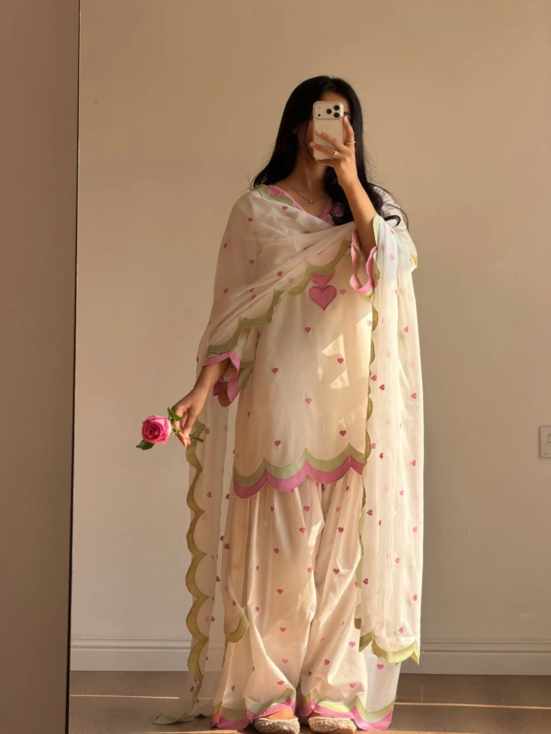 Graceful White Mul Chanderi Silk Embroidery Work Salwar Suit - Image 3