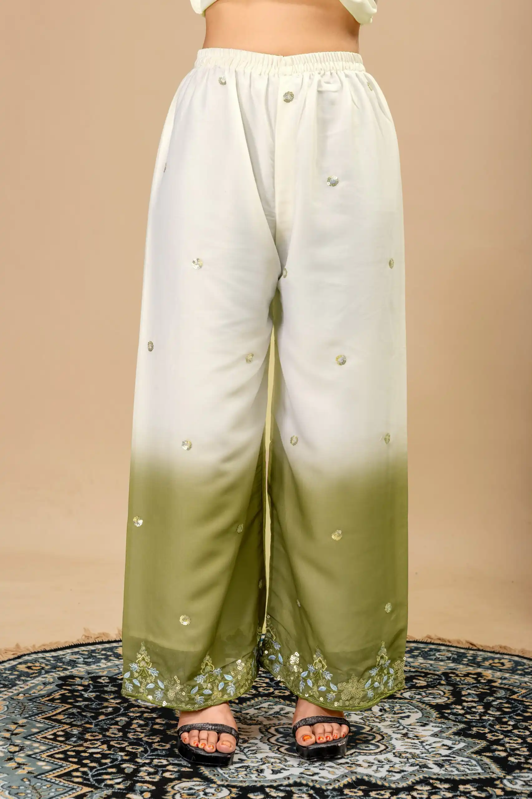 Grand Mehandi Star Georgette Beads Work Salwar Suit - Image 5