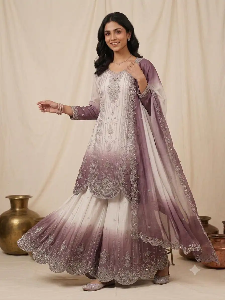 Grand Wine Star Georgette Embroider Work Salwar Suit