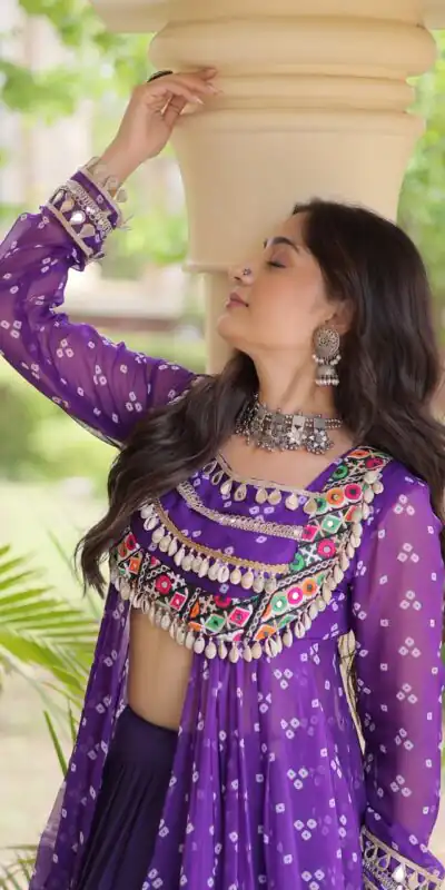 Alternative view of Perfect Purple Faux Georgette Patchwork Work Lehenga Choli