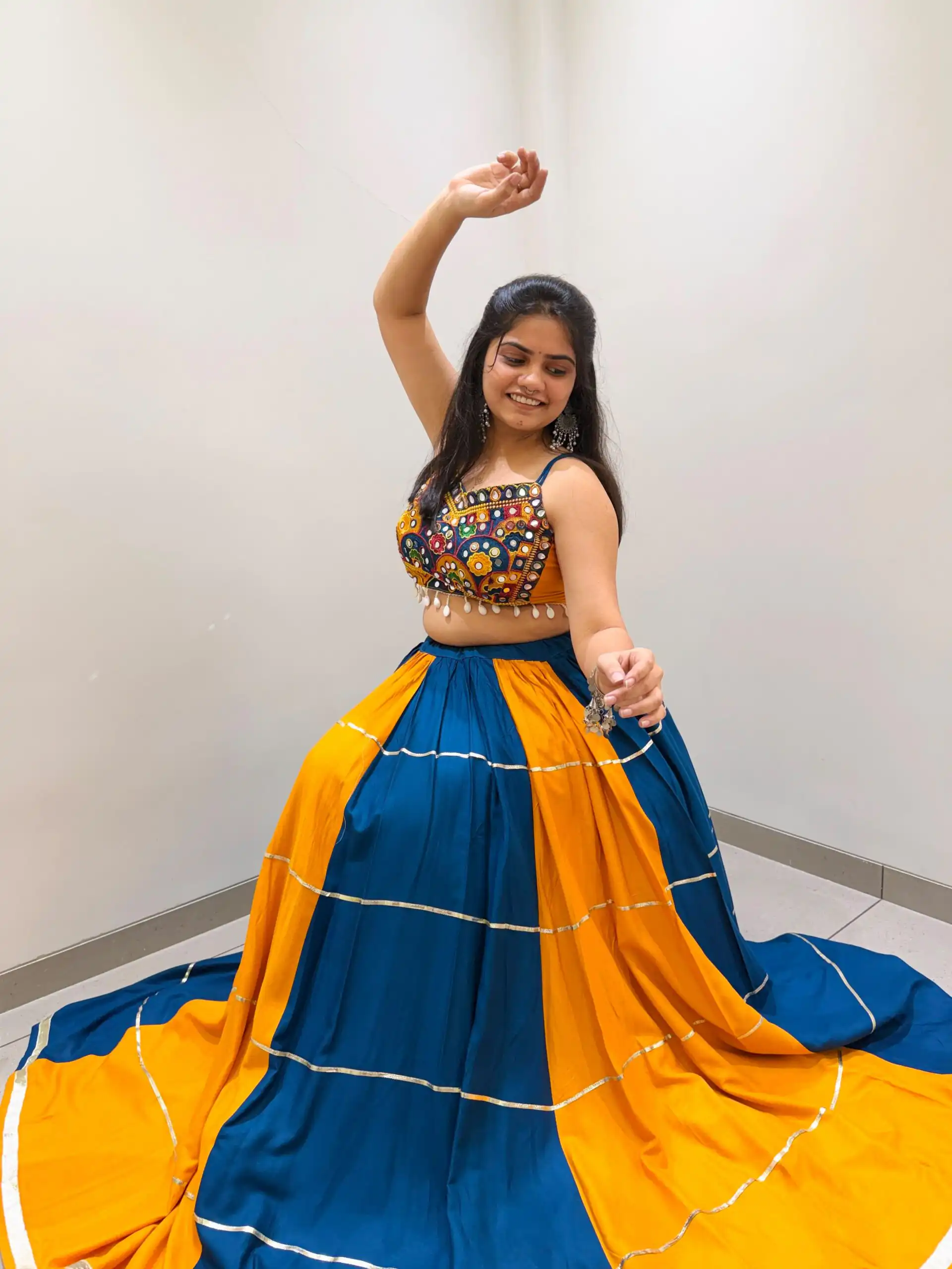 Trendy Blue Rayon Embroider Work Lehenga Choli
