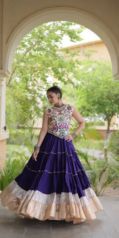 Alternative view of Trendy Purple Rayon Embroider Kutchi Work Lehenga Choli