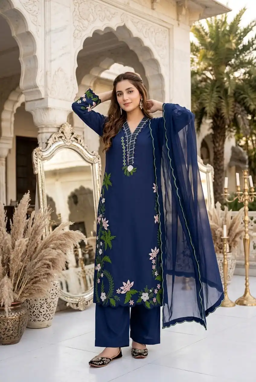 ST 249 Blue Roman Silk Salwar Suit with Sequins Work & Embroidery Work. Available at ₹2099 only. Delivery 4-6 Working Days. Shop now. | Jump Suits, Salwar suit, Casual Suits, Creative suits, Designer Suits, Palazzo Suits, Party Wear Suits, Patiala Suits, Straight Suits
