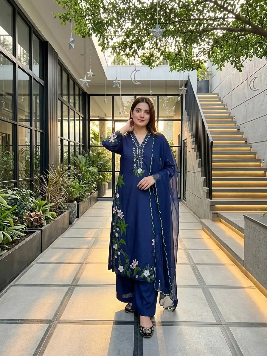 ST 249 Blue Roman Silk Salwar Suit with Sequins Work & Embroidery Work. Available at ₹2099 only. Delivery 4-6 Working Days. Shop now. | Jump Suits, Salwar suit, Casual Suits, Creative suits, Designer Suits, Palazzo Suits, Party Wear Suits, Patiala Suits, Straight Suits