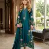 ST 249 Teal Roman Silk Salwar Suit with Sequins Work & Embroidery Work. Available at ₹2099 only. Delivery 4-6 Working Days. Shop now. | Jump Suits, Salwar suit, Casual Suits, Creative suits, Designer Suits, Palazzo Suits, Party Wear Suits, Patiala Suits, Straight Suits