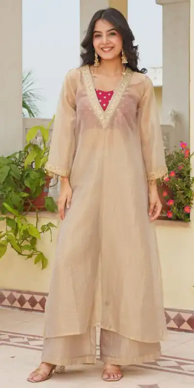 AD 241 Cream in Golden Tissue Embroidery Work & Sequins Work Salwar Suit. Get it for ₹2149. Delivery 4-6 Working Days. Shop now. | Jump Suits, Salwar suit, Casual Suits, Creative suits, Designer Suits, Palazzo Suits, Party Wear Suits, Patiala Suits, Straight Suits