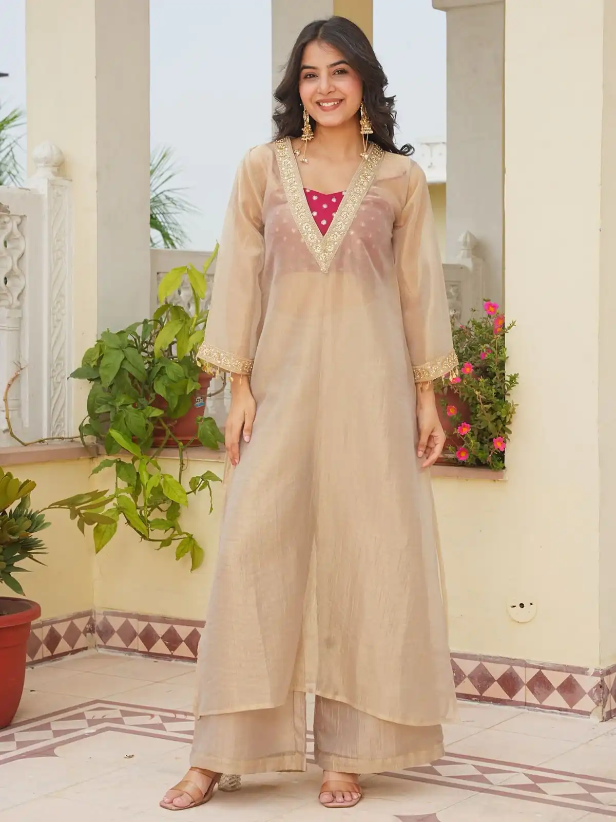 AD 241 Cream in Golden Tissue Embroidery Work & Sequins Work Salwar Suit. Get it for ₹2149. Delivery 4-6 Working Days. Shop now. | Jump Suits, Salwar suit, Casual Suits, Creative suits, Designer Suits, Palazzo Suits, Party Wear Suits, Patiala Suits, Straight Suits