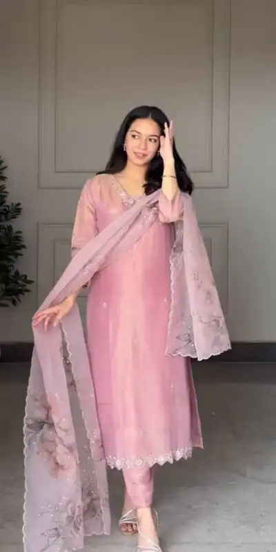 DB 006 Pink Pure Natural Crep Salwar Suit with Moti Work & Embroidery Work. Affordable Price ₹2199. Delivery 4-6 Working Days. Shop now. | Jump Suits, Salwar suit, Casual Suits, Creative suits, Designer Suits, Palazzo Suits, Party Wear Suits, Patiala Suits, Straight Suits