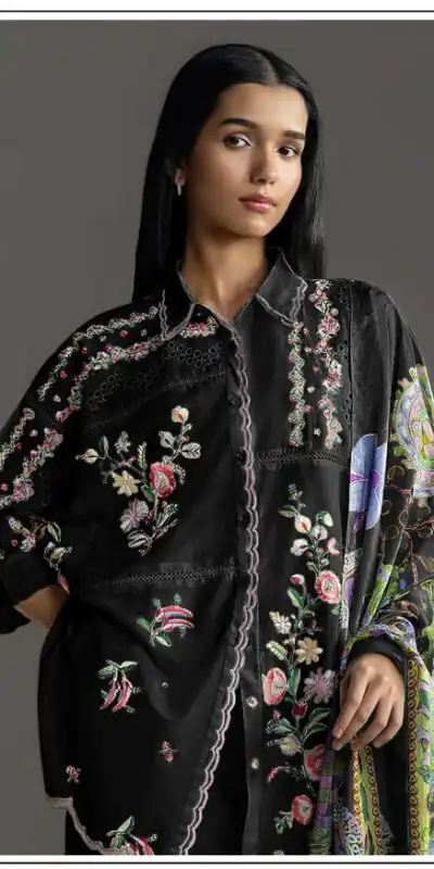 FC 1228 Black Cambric Cotton Salwar Suit with Digital Print & Embroidery Work. Festive Deal ₹2499. Delivery 4-6 Working Days. Shop now. | Jump Suits, Salwar suit, Casual Suits, Creative suits, Designer Suits, Palazzo Suits, Party Wear Suits, Patiala Suits, Straight Suits