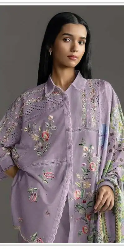 FC 1228 Lavender Cambric Cotton Salwar Suit with Digital Print & Embroidery Work. Festive Deal ₹2499. Delivery 4-6 Working Days. Shop now. | Jump Suits, Salwar suit, Casual Suits, Creative suits, Designer Suits, Palazzo Suits, Party Wear Suits, Patiala Suits, Straight Suits