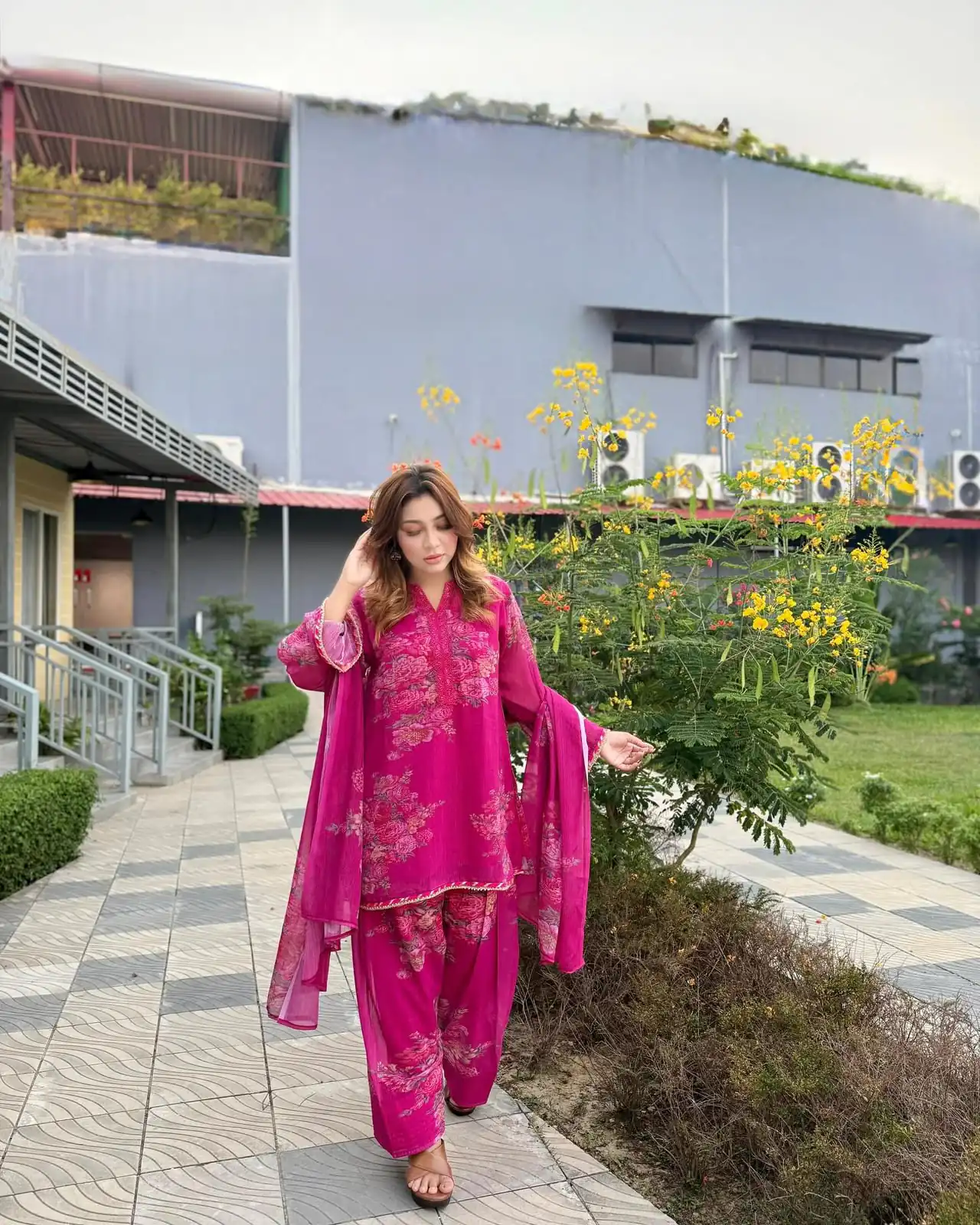 Fancy Rani Pink Faux Georgette Digital Print Salwar Suit - Image 4