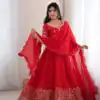 ZSR 3185 Red Fendy Silk Gown with Embroidery Work & Sequins Work. Special Price ₹2399. Delivery 4-6 Working Days. Shop now. | Gowns, Bollywood Gowns, Creative Gowns, Designer Gowns, Embroidered Gowns, Party Wear Gowns