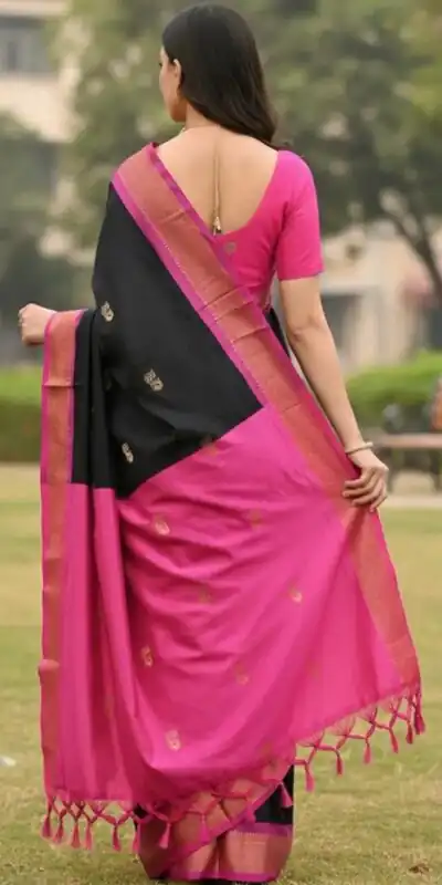 KP 7009 Black Soft Lichi Silk Saree with Lace Work & Lace Border. Introductory Price ₹1649. Delivery 4-6 Working Days. Shop now. | Designer Sarees, Modern Digital sarees, Sarees, Bollywood Sarees, Creative Sarees, Embroidered Sarees, Ethnic Saree, Party Wear Sarees