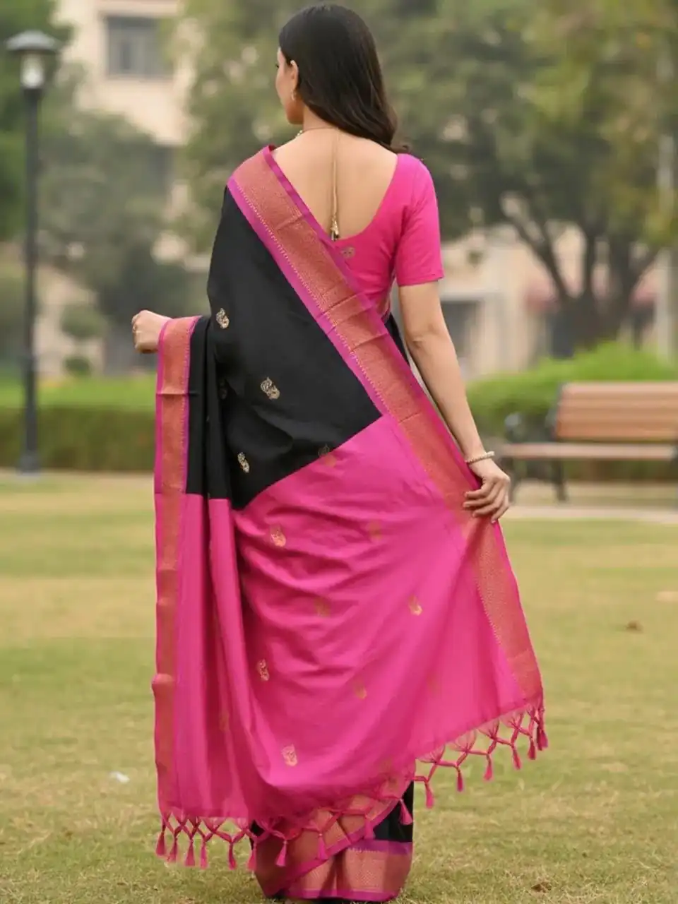 KP 7009 Black Soft Lichi Silk Saree with Lace Work & Lace Border. Introductory Price ₹1649. Delivery 4-6 Working Days. Shop now. | Designer Sarees, Modern Digital sarees, Sarees, Bollywood Sarees, Creative Sarees, Embroidered Sarees, Ethnic Saree, Party Wear Sarees