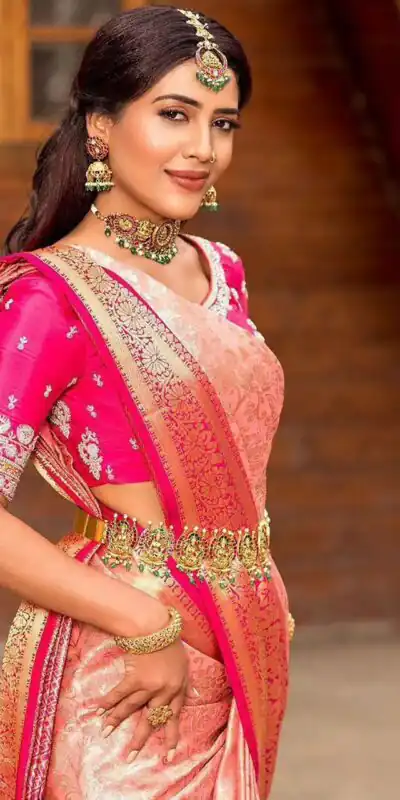 KP 6084 Peach Soft Lichi Silk Saree with Lace Work & Lace Border. Introductory Price ₹1449. Delivery 4-6 Working Days. Shop now. | Designer Sarees, Modern Digital sarees, Sarees, Bollywood Sarees, Creative Sarees, Embroidered Sarees, Ethnic Saree, Party Wear Sarees