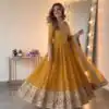 SSR 546 Yellow in Georgette Embroidery Work & Sequins Work Gown . Get it for ₹2149. Delivery 4-6 Working Days. Online Shop now. | Gowns, Bollywood Gowns, Creative Gowns, Designer Gowns, Embroidered Gowns, Party Wear Gowns