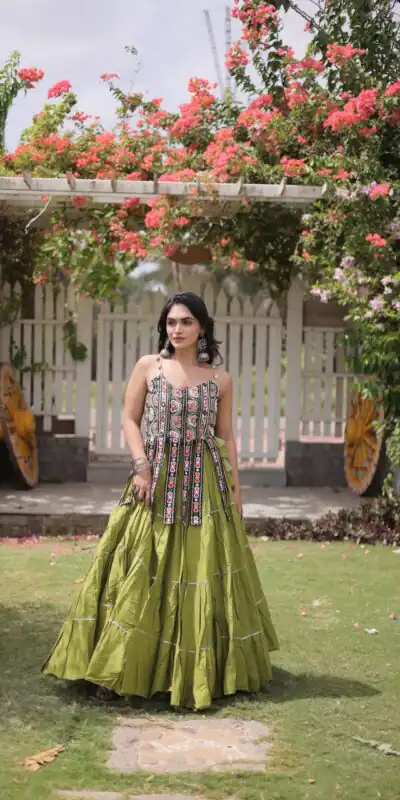 KA 5075 Pista Kora Cotton Lehenga Choli erfect for Wedding, Party, Haldi, Traditional Day, Makar Sankranti – . Special Price ₹2899. Delivery 4-6 Working | Lehenga, Bollywood Lehenga, Creative Lehenga, Designer Lehenga, Embroidered Lehenga, Party Wear Lehenga